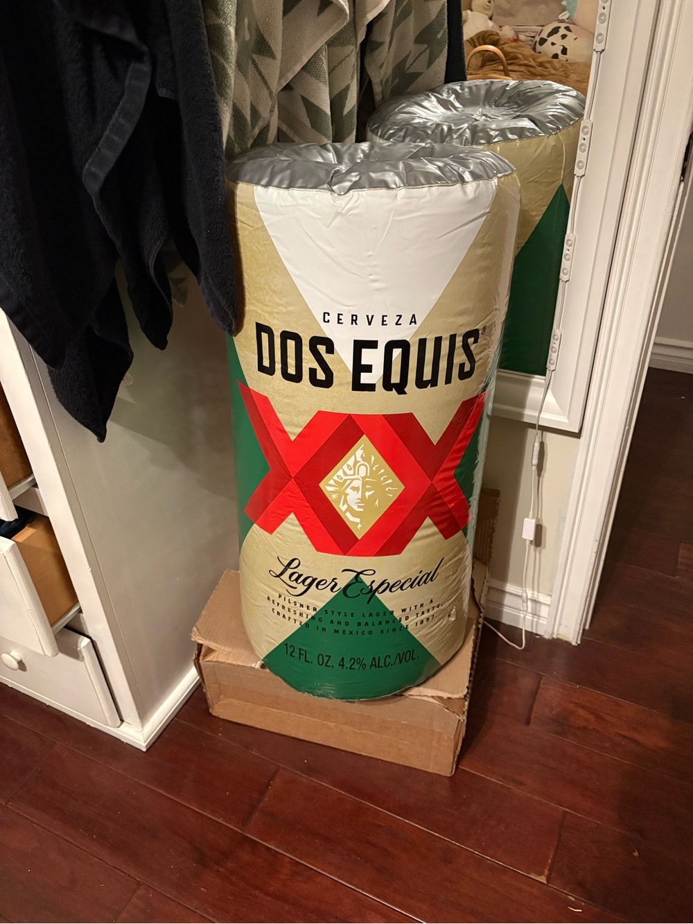 Dos Equis Inflatable Can - Green, Gold, Red